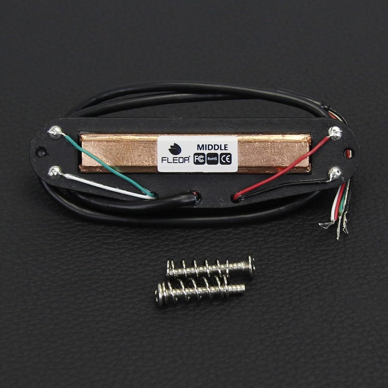 FLEOR Alnico 5 Hot Dual Rail Humbucker Single-Coil-Sized Pickup 9-10K Humbucker Pickup, Full Black - Image 4